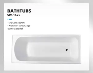 Acrylic Walk In Bath Tub Elder Walk In Tub Rectangle Bath For Disabled People Portable Bathtub