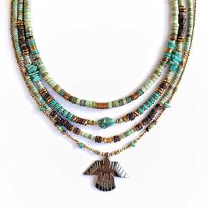 Kalung Wanita Vintage Desain Terbaru Mewah Kepribadian Unik Perhiasan Batu Alam Tahan Air untuk Wanita - Product Image 5