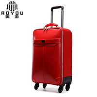Sac à roulettes en cuir véritable de 16/17/18/20/22/24 pouces ensembles de bagages affaires classiques soutenant le caractère de mallette pratique transporter