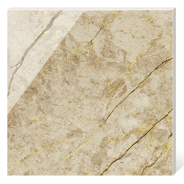 Beige Marble Look Tiles Porcelanato Flooring Tiles Golden Line Glazed Gloss Tiles 600x1200mm