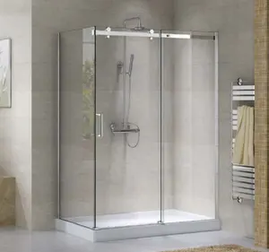 लक्जरी बाथरूम भिहीन स्वभाव ग्लास एल्यूमीनियम शॉवर क्यूबिकल मुक्त स्थायी स्नान कक्ष