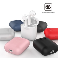 Protection intégrale pour étui Airpod, coque en silicone antichoc avec porte-clés