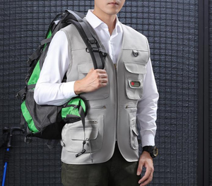 <span class=keywords><strong>Gilet</strong></span> unisexe pratique, fonctionnel, polyvalent, doublé, à double <span class=keywords><strong>crochet</strong></span>, multi-poches, idéal pour les activités de plein air, les tenues décontractées et quotidiennes - Product Image 1