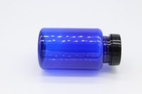Bouteilles vides en plastique PET pour capsules de vitamines, avec bouchon à vis, petites, bleues, anti-lumière, personnalisables en couleur et capacité, vente en gros