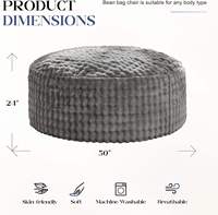 Canapé pouf en fausse fourrure douce de qualité supérieure - Lavable en machine, respirant, respectueux de la peau, canapé géant rembourré de mousse