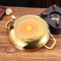 Marmite à soupe et à bouillon en acier inoxydable épaissi de 24 cm avec poignées doubles, support trépied, isolation, intérieur antiadhésif, compatible lave-vaisselle
