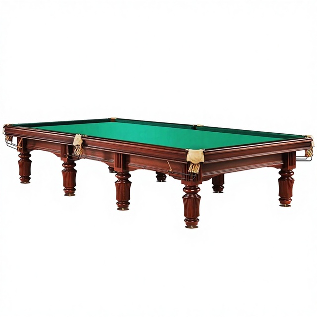 Bojue Solid Wood Luxury Pool Table 10ft 12ft Home Use 8 Ball Pool Slate Rubber Cushion Cheap Price 1 Year Warranty Wooden Case