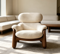 Fauteuil simple moderne en bois pour salon, chambre, balcon, en tissu, confortable, relaxant, artistique, de loisirs, inclinable