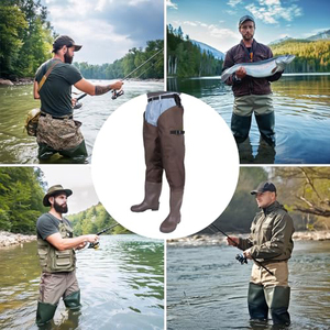 <span class=keywords><strong>Cuissardes</strong></span> imperméables en PVC et nylon avec <span class=keywords><strong>bottes</strong></span> intégrées pour la pêche, la chasse, l'agriculture et le travail - Product Image 6