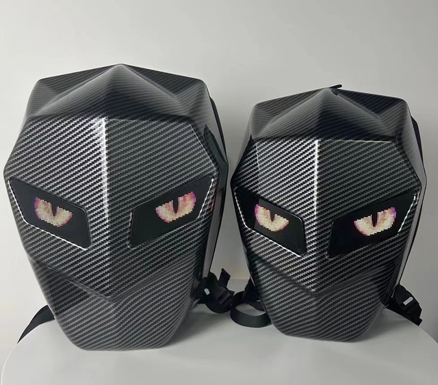 FSY Knight Motorcycle LED Eyes Anti-Theft USB Waterproof Outdoor Bluetooth Smart Digital Screen Portable Backpack