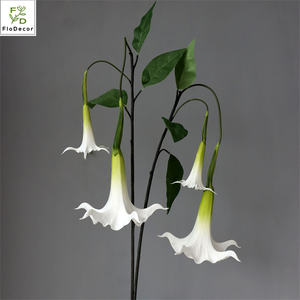 Arreglo Floral de Flores de Datura <span class=keywords><strong>Stramonium</strong></span> de PU de Alta Calidad, Trompeta Colgante, Decoración Popular para Bodas, Navidad y Graduaciones - Product Image 4