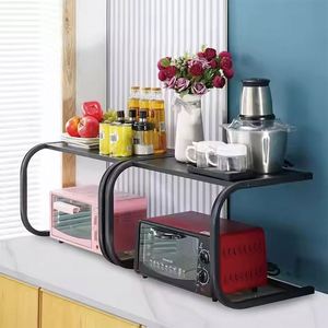 Microwave Stand Kitchen Shelf Commercial Floor Stand 2 Tier Microwave <b>Oven</b> Grill <b>Rack</b> Stand Countertop Organizer With Storage - Product Image 4