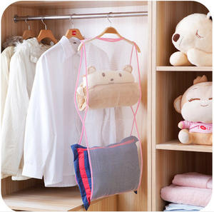 D5320 Séchoir suspendu et filet de rangement pour oreillers et poupées, <span class=keywords><strong>avec</strong></span> design coupe-vent pour fenêtre, organisateur de sacs en maille - Product Image 2