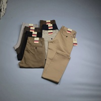 Pantalon décontracté homme coupe droite couleur unie, léger, à fermeture éclair, en pur coton, style business, tombé fluide, haut de gamme, très tendance