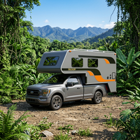 Caravane pliable pour aventures en plein air - Remorque de voyage portable - Construction en aluminium et acier inoxydable - Design pliable pour 4 personnes
