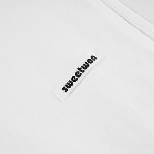 Débardeur court en coton tricoté écologique pour femme, sans manches, couleur unie, coupe décontractée ample avec petit logo - Product Image 5