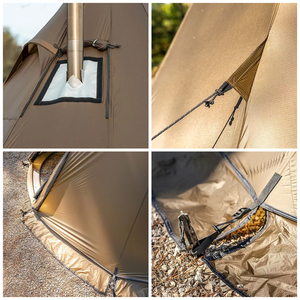 Fabricant OEM tente de <span class=keywords><strong>camping</strong></span> d'hiver ignifuge tente tipi 4 saisons tente pyramide chaude avec poêle à bois - Product Image 3