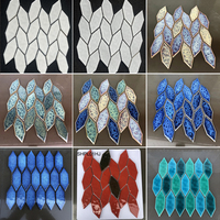 Dosseret de luxe Carrelage Feuille Forme Mosaïque Pierre Marbre Mur Art marbre mosaïque hôtel appartement mur décorer