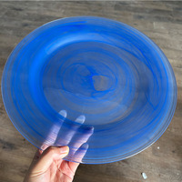Assiettes de présentation en verre tourbillonnées, prix d'usine, vente en gros, vaisselle de luxe élégante et durable pour mariage, fête, événement, location de table
