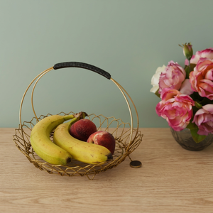 Minimalist Metal Fruit <b>Basket</b> <b>Round</b> <b>Storage</b> Container Kitchen Durable Welded - Product Image 3