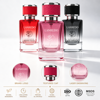 Flacon de parfum vide de luxe personnalisé en verre dégradé de qualité supérieure 30ml 50ml 100ml avec bouchon texturé en cuir
