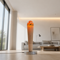 Lampe de bureau décorative artistique créative style Wabi-sabi, ambiance feu de camp simulée, lumière variable tricolore, veilleuse