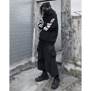 Sudadera con Capucha Niepce Inc Techwear para Hombre, Negra y Blanca, con Estampado Gráfico por Sublimación, Transpirable, de Felpa Francesa, Estilo Urbano - Product Image 4