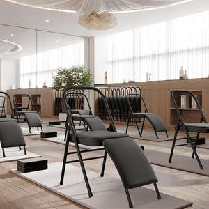 Herramienta <span class=keywords><strong>auxiliar</strong></span> al por mayor adultos masaje metal plegable inversión multifuncional Yoga silla plegable sin espalda - Product Image 2