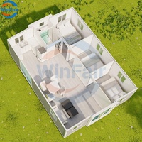 WinFair Portable Mobile Minuscule Pré Fabriqué Pliable Préfabriqué Villa Colombie Double Aile Extensible Conteneur Maisons Villa