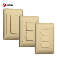 Interrupteur intelligent Tuya WiFi et Zigbee 3.0, sans neutre, sans condensateur, télécommande, bouton poussoir mural intelligent Zigbee, interrupteur d'éclairage