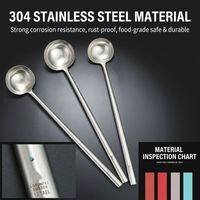 Louche à soupe et spatule de cuisine en acier inoxydable SUS304 de qualité alimentaire avec manche extra long, outils professionnels pour chefs de cuisine commerciale et restaurants