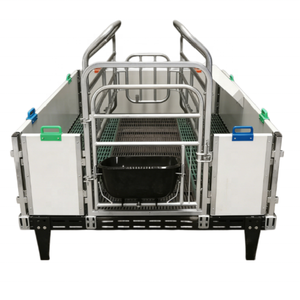 Cage de mise bas modulaire robuste pour truies avec rails réglables et barres anti-écrasement - Product Image 4