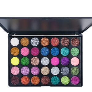 Palette de fards à paupières minéraux 35 couleurs, effet métallique, pailleté, waterproof, lumineux, pour maquillage des yeux - Product Image 1