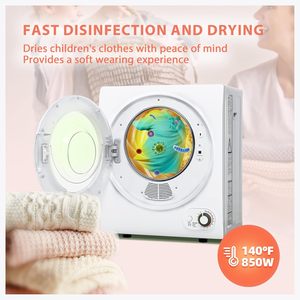 Euhomy 110V Tragbarer Wäschetrockner, 850W Kompakter Elektrischer Trockner mit Edelstahltrommel für Wohnung und Wohnmobil - Product Image 2