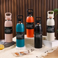 Nouvelle Tasse Thermos Isotherme Portable Élégante à Ouverture Rapide pour Hommes et Femmes, Grande Capacité, Couvercle Pop-Up, Buvage Mains Libres, Paille Intégrée 6-12