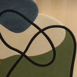 Modern Designer 100% New Zealand Wool Hand <b>Tufted</b> Area <b>Rug</b> Multi-Color Living Room Bedroom Door Office Hotel Designer Logo Model - Product Image 1