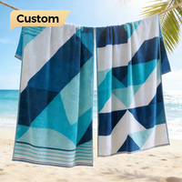 Serviettes de plage personnalisées de luxe, extra grandes, imprimées sur mesure, en coton éponge et velours