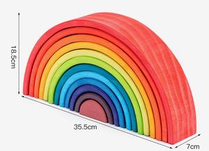 Haute qualité 1:8 Montessori <span class=keywords><strong>12</strong></span> pièces <span class=keywords><strong>en</strong></span> <span class=keywords><strong>bois</strong></span> <span class=keywords><strong>arc</strong></span>-<span class=keywords><strong>en</strong></span>-<span class=keywords><strong>ciel</strong></span> bloc de construction début éducatif pile jouets pour enfants Juguetes Para Los Ninos - Product Image 6