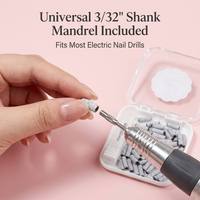 YaQin OEM 100 pièces/boîte Bande abrasive pour nail art, grains 80 120 180 240, Zèbre Blanc, pour manucure et polissage des ongles, polissoir annulaire à ponçage standard
