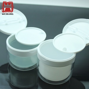 Boîte à cotons double couche en plastique transparent, organiseur de maquillage anti-poussière, étui de rangement cosmétique pour usage cosmétique, logo personnalisé - Product Image 4