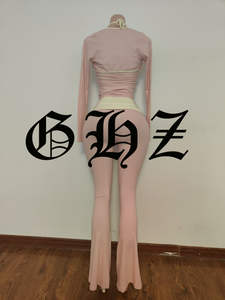 Completo Loungewear Personalizzato con LOGO per Ragazze Alte e Taglie Forti 2026 - Set Due Pezzi Casual da Donna in <span class=keywords><strong>Cotone</strong></span> Modal con Maniche Lunghe e <span class=keywords><strong>Leggings</strong></span> a Zampa Pieghevole - Product Image 5