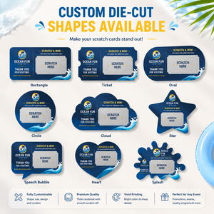Tarjetas Rasca y Gana Personalizadas para Parques Acuáticos, Impresión de Tarjetas Promocionales para Parques Temáticos, Tarjeta de Premio para el Verano - Product Image 4