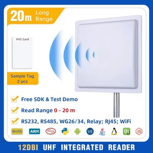 Lector <span class=keywords><strong>RFID</strong></span> <span class=keywords><strong>UHF</strong></span> 860-960MHz de Largo Alcance, USB RS232 TCP/IP, Material ABS, Antena Integrada de 12dbi, SDK Gratuito, para Estacionamiento de Vehículos - Product Image 4