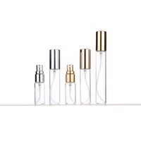 Flacon pulvérisateur d'échantillon de parfum en verre rond de luxe vide et rechargeable de 2 ml, 3 ml, 5 ml, 10 ml avec bouchon en caoutchouc