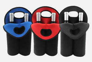 Custom Wholesale High Quality Custom 750Ml Neoprene Cooler Beer Wine <b>Bottle</b> Cover 2-<b>Bottle</b> Cooler Bag Sleeve for Beach Storage - Product Image 4