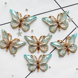 Or estampage impression bricolage accessoires <span class=keywords><strong>papillon</strong></span> pendentif épingle à cheveux anneau de téléphone portable broche résine artisanat - Product Image 6