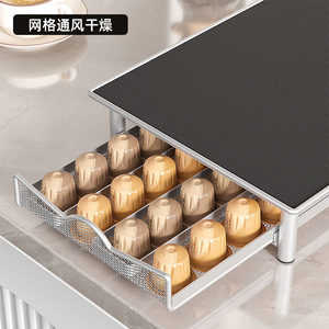 Estante de almacenamiento para cápsulas de café, organizador de escritorio de metal estilo extraíble para cápsulas Nespresso de tamaño estándar - Product Image 4