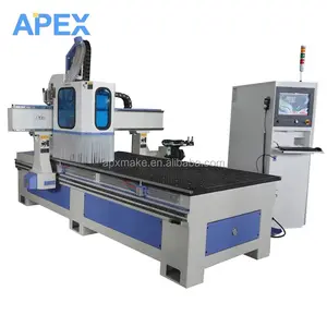 Apex Automatic Loading and Unloading ATC CNC Router Machine 1325 with Drill for Wood Cabinet Doors Linear ATC CNC router Machine