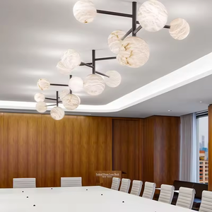 <span class=keywords><strong>Suspension</strong></span> de salle à manger de luxe en aluminium espagnol LED <span class=keywords><strong>Suspension</strong></span> moderne minimaliste Restaurant boule de marbre Lustre Dimmable - Product Image 3