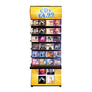 Cửa hàng bán lẻ gỗ slatwall Gondola Kệ CD <span class=keywords><strong>DVD</strong></span> hiển thị đứng sàn gỗ Rack hiển thị - Product Image 2